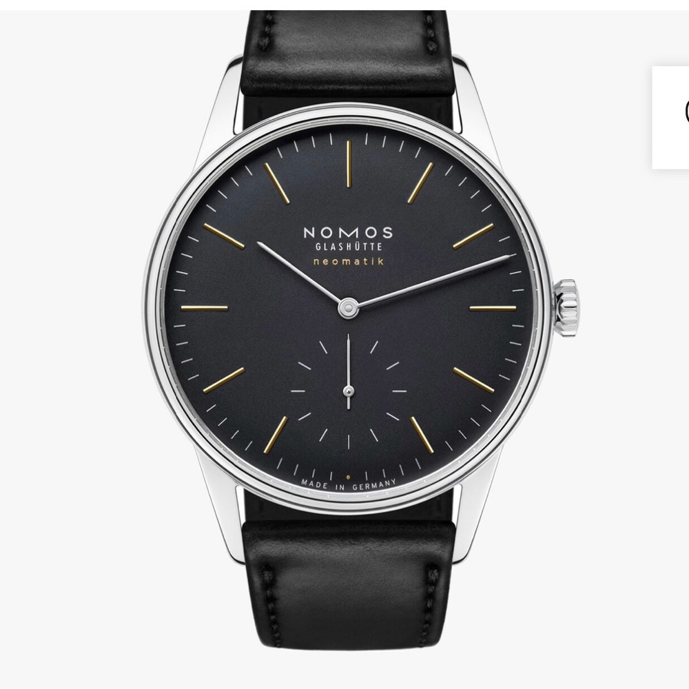 Nomos Glashütte Orion Black and Sitainless Watch